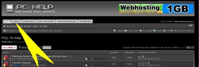 Klikněte na záložku v horní části fóra