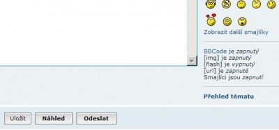 Tlačítka "Uložit", "Náhled", "Odeslat" - Pro zvětšení klikni