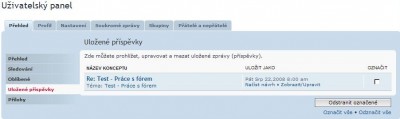 "Uživ. panel" - uložené příspěvky - pro zvětšení klikni