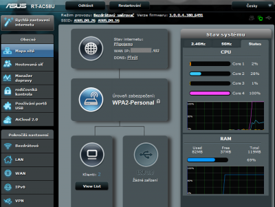 zatížení procesoru a paměti