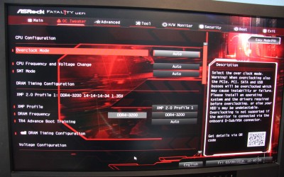 Bios ASRock Fatal1ty X399 Professional Gaming - XMP profile