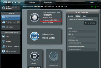 Rychlost WiFi "linky"