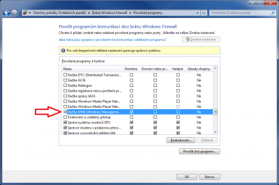 Povolení WMI ve firewallu