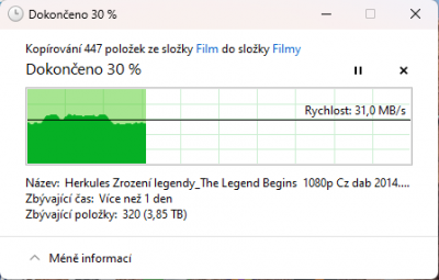 Kopírování - Průběh - z Seagate na WD